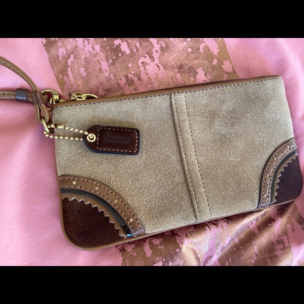 Coach Suede Wristlet